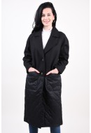 Women Coat Only Addison Life Quilt Mix Long Black